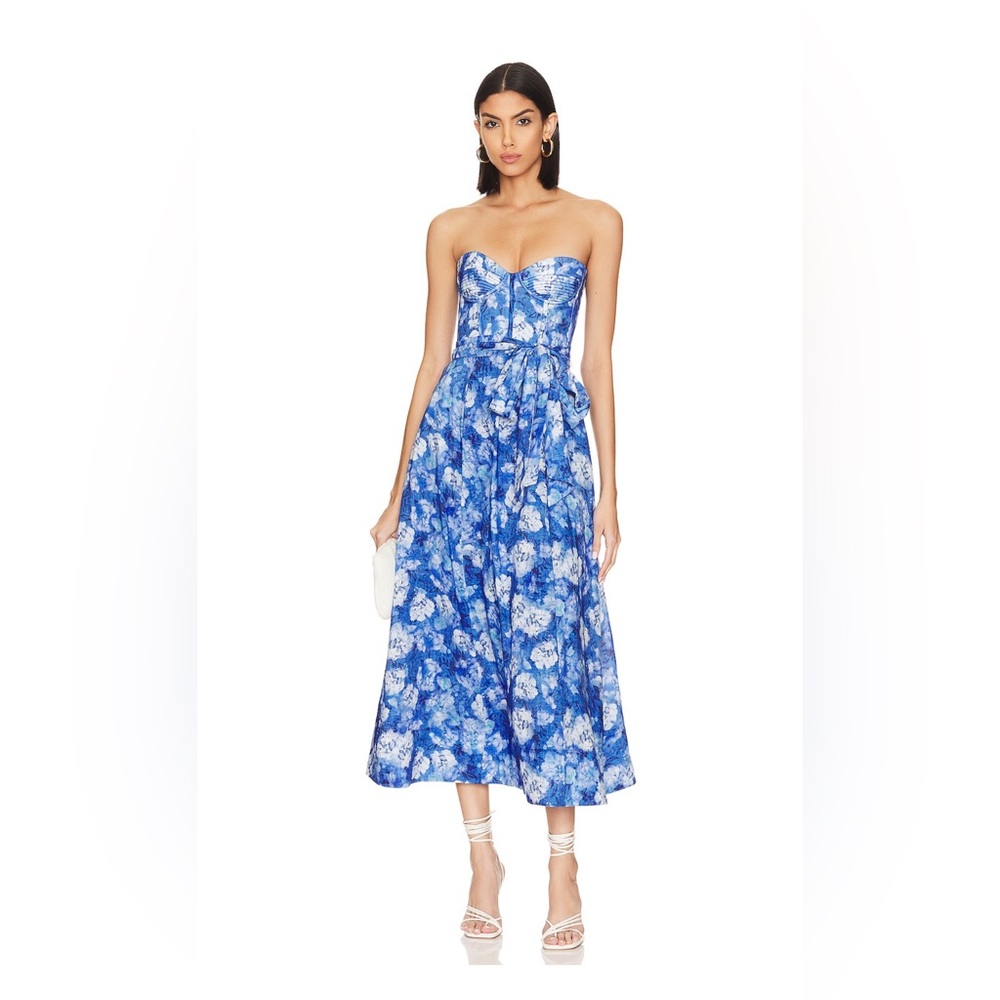 Bardot Vibrant Floral Midi Dress in blue floral